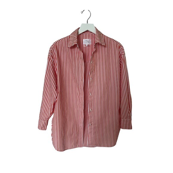 Grey Ven The Reya Bengal Orange Button Down Shirt - Picture 6 of 13